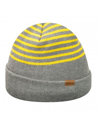 Kangol marl stripe beanie grey