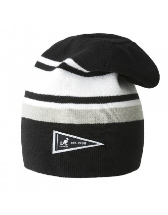 Kangol reversible stripe slouch beanie black