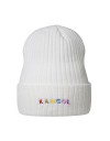 Kangol color text beanie white