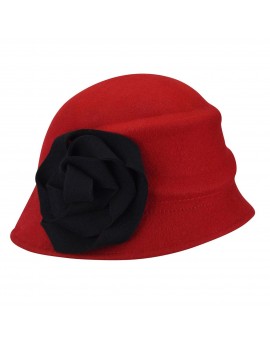 Betmar Alexandrite Cloche Hat Red-Black