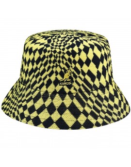 Kangol Warped Check Bucket Navy