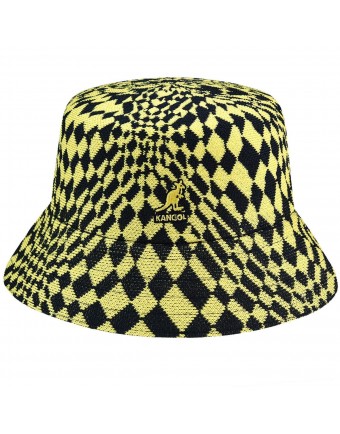 Kangol Warped Check Bucket Navy