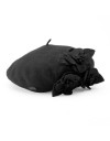 Betmar Wool Floral Beret Black