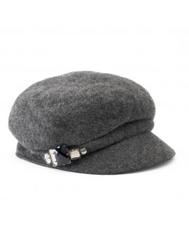 Betmar Rhinestone Cadet Hat Gray