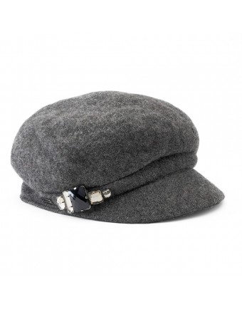 Betmar Rhinestone Cadet Hat Gray