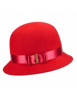 Betmar Mary Cloche Hat Scarlet